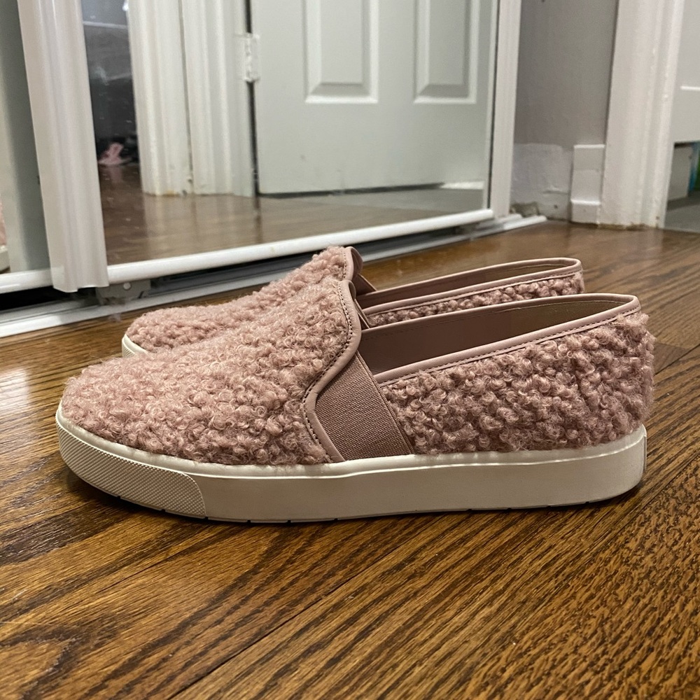 Vince faux shearling slip on sneakers